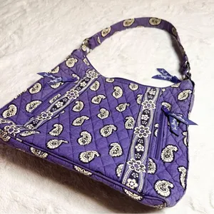 Vera Bradley Simply Violet Purple Paisley Quilted Shoulder Bag Retired Pattern thumbnail 4