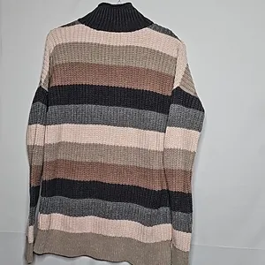 Abercrombie & Fitch high neck striped fall knitted knit warm sweater sz Small thumbnail 6