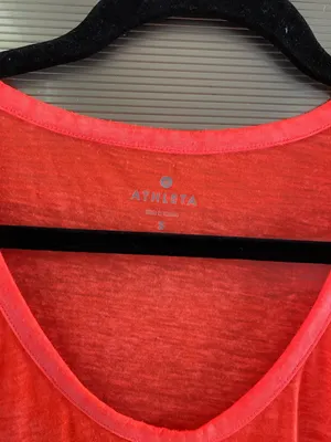 Athleta Neon Coral Short Sleeve V-Neck Tee thumbnail 3