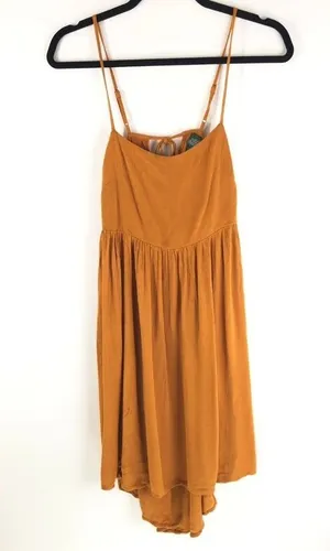 Wild Fable Mini Dress Open Back Hi Lo Hem Sleeveless Orange Size M thumbnail 1