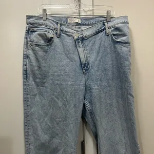Abercrombie & Fitch Light Blue The 90s Straight Ultra High Rise Jeans Size 33/16 thumbnail 3