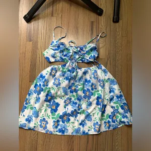 Princess Polly offshore mini dress 8 blue floral thumbnail 3
