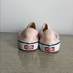 Vans Pink and Off White Checkered Slip-On Flats Size 7.5 thumbnail 5
