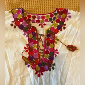 Embroidered linen tunic White Size M thumbnail 4