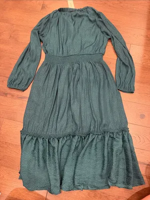 On 34th V-Neck Smocked MIDI Dress in Green - Large NWT - C60-011 thumbnail 10