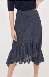 H&M Ditsy Floral high-low Ruffle Hem midi skirt thumbnail 1