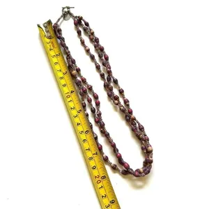 Beads for Life purple paper beaded triple strand necklace thumbnail 7