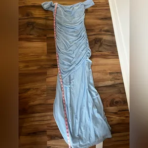 NWT - L - MARTHEA - Elegant Light Blue Off-Shoulder gown Dress thumbnail 6
