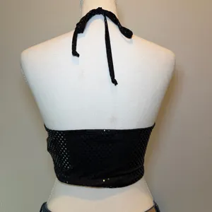 Love‎ J Black Sequin Halter Top Small Y2K Festival Clubwear thumbnail 6
