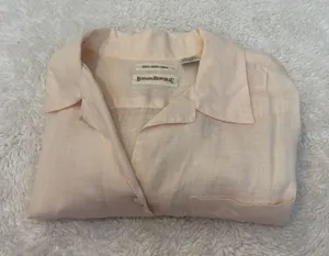 VGT Banana Republic Womens Pink Irish Linen Button Up Cottage Pheasant Fairy S thumbnail 1