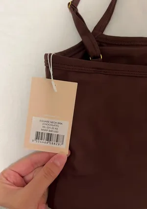 Wilo Square Neck Bra Brown Size XS thumbnail 3