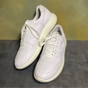 Ecco Perforated White Leather Women's Sneakers Size 10M thumbnail 13