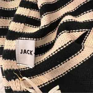 Jack + Lucy Black and Cream Striped Scarf Oversized NWT thumbnail 8