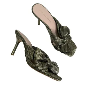 Loeffler Randall Claudia Heels‎ Gold Textured Bow thumbnail 2