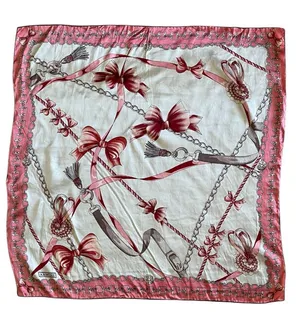 Armine Pink Silk Equestrian Scarf thumbnail 1