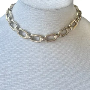 Monet Vintage Chunky Square Link Choker Necklace thumbnail 1