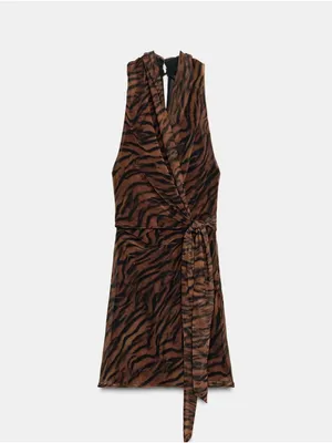 Zara printed mini‎ dress thumbnail 4