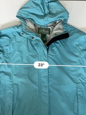 L.L.Bean Vintage Teal Nylon Hooded Rain Jacket Windbreaker Unise thumbnail 2