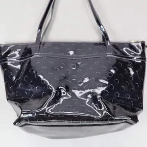 Kate Spade Sophie Camellia‎ Street Tote Bag Black Patent Leather Polka Dot Bow thumbnail 6