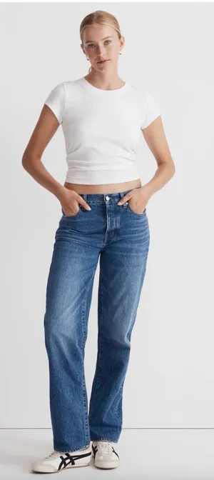 Madewell Low Slung Straight Jeans Palmina Medium Wash Button Fly Size 30‎ thumbnail 1