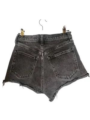 Abercrombie & Fitch Charcoal Wash Black Curve Love High Rise Mom Shorts Cut Off thumbnail 4