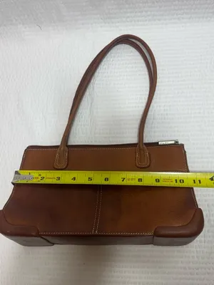 me too Cognac Brown Leather Shoulder Bag with Double Straps thumbnail 12