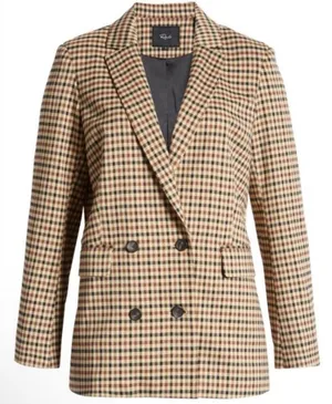Rails Chelsea Plaid Blazer In Cafe Check thumbnail 1