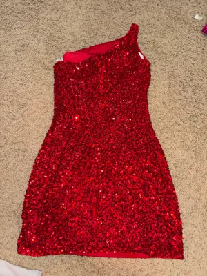 Amarra Red Sequin Dress Size 6 thumbnail 4