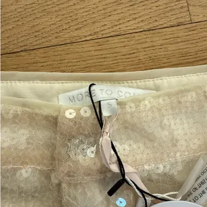 More To Come - Sequin High Waist Shorts in Ivory White thumbnail 2