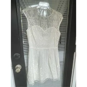 NWT Dolce Vita Kloey Silk Embroidery Dress Ivory Sz S. Formal Bridal cocktail thumbnail 4