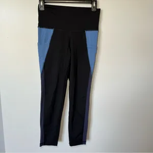 Aerie American Eagle chill play move side pocket black blue leggings size medium thumbnail 2