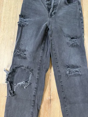 PacSun Black Distressed High Rise Straight Jeans thumbnail 3