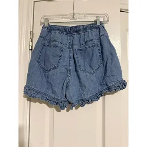Disney Tinker Bell Women's Blue Denim Ruffle Shorts Size S Casual Summer thumbnail 4