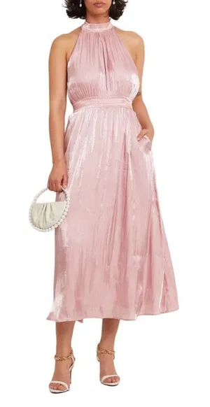 New O.T.P. Caralyn Satin Midi Dress Size S thumbnail 1