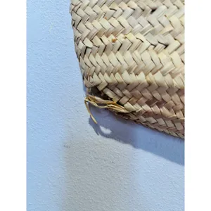POOLSIDE Woven Straw Open Tote Pink “VACAY” Text Leather Handle Tote Purse thumbnail 8