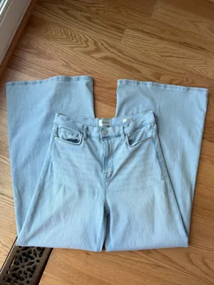 FRAME Le Palazzo High Rise Wide Leg Jeans Light Wash Size 31 NWT $288 thumbnail 4