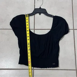 Hollister‎ Women Black Off Shoulder Cropped Top Size M. thumbnail 7