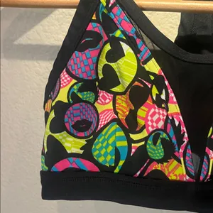 Zumba Women’s Zmoji Mesh Insert Sports Bra Colorful Workout Aerobics Small thumbnail 3