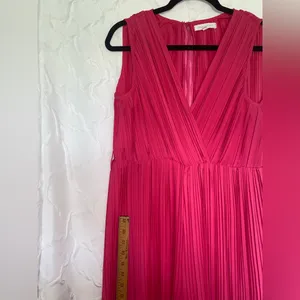 Beyond Words Pink Long Wide Leg Flowey Jumpsuit Romper L Ribbed Sleeveless thumbnail 3