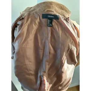 Forever 21 brown leather suede jacket size L thumbnail 4