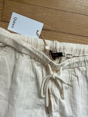 Quince Cream Wide-Leg Drawstring Pants thumbnail 3