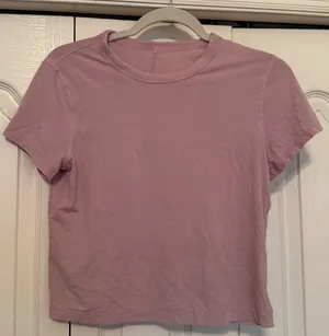 Lululemon Pink Softstreme Cropped T-Shirt thumbnail 1