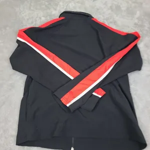 Vintage Nike Black W/Red White Embroidered Swoosh Check Zip Jacket Women's Small thumbnail 7