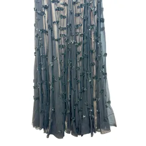 NEW Mandalay Black Nude Silk Sequin Maxi Long Gown Evening Formal Dress Womens 6 thumbnail 10