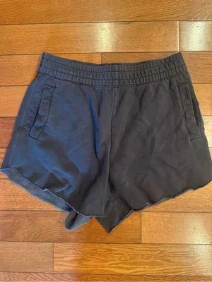 Aerie High-Waisted Raw Hem Sweat Shorts - Charcoal Gray (Size Medium, EUC) thumbnail 2