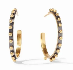 NEW Julie Vos SoHo Hoop Earrings Gold Mixed Metal thumbnail 1