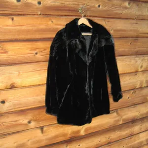 Vintage Black Luxe Faux Fur Jacket Coat thumbnail 2