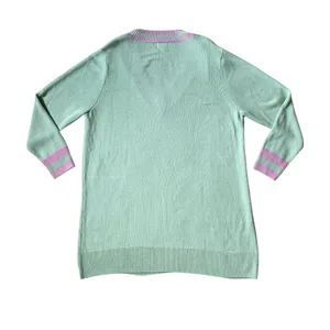 Show Me Your MuMu Hartford Sweater Dress Mint Green Pink Trim Oversized XXL thumbnail 4