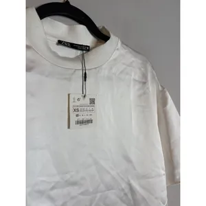NWT Zara satin short sleeve blouse thumbnail 3