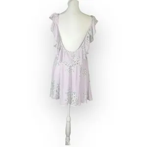 Show Me Your Mumu Delilah Mini Dress Women Small Lilac Floral Sleeveless Ruffle thumbnail 5
